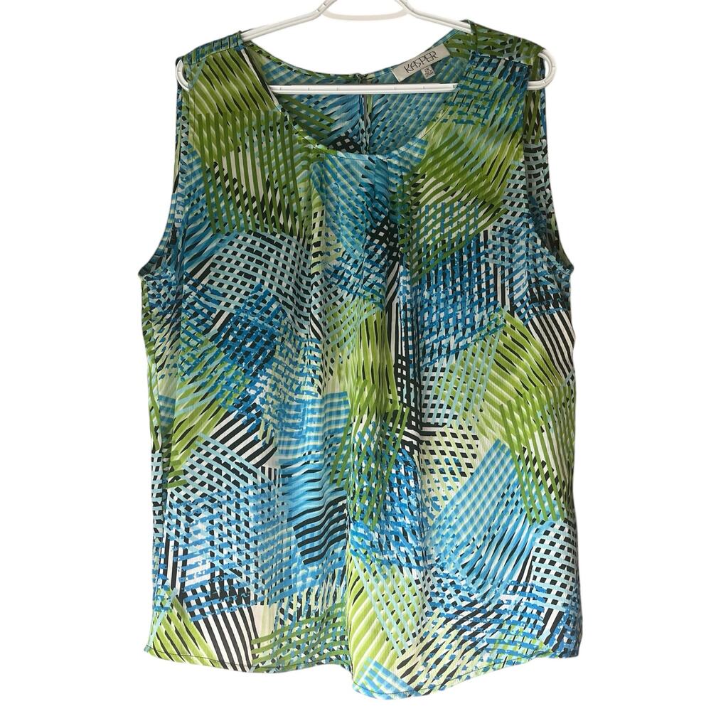Kaspar Blue / Green Tank Top Size 2X